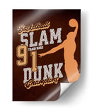 Slam Dunk Champions: Afiche retro de baloncesto - Fluidys Studio IV | Cuadro decorativo de Canvas Lab