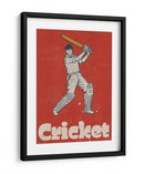 Cartel de críquet vintage con bateador - Nicholas | Cuadro decorativo de Canvas Lab