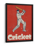 Cartel de críquet vintage con bateador - Nicholas | Cuadro decorativo de Canvas Lab