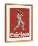 Cartel de críquet vintage con bateador - Nicholas | Cuadro decorativo de Canvas Lab