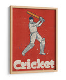 Cartel de críquet vintage con bateador - Nicholas | Cuadro decorativo de Canvas Lab