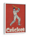Cartel de críquet vintage con bateador - Nicholas | Cuadro decorativo de Canvas Lab