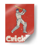 Cartel de críquet vintage con bateador - Nicholas | Cuadro decorativo de Canvas Lab