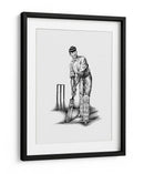 Boceto a lápiz de jugador de críquet clásico - Kulik | Cuadro decorativo de Canvas Lab