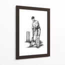 Boceto a lápiz de jugador de críquet clásico - Kulik | Cuadro decorativo de Canvas Lab