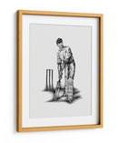 Boceto a lápiz de jugador de críquet clásico - Kulik | Cuadro decorativo de Canvas Lab