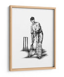 Boceto a lápiz de jugador de críquet clásico - Kulik | Cuadro decorativo de Canvas Lab