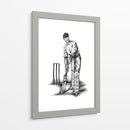 Boceto a lápiz de jugador de críquet clásico - Kulik | Cuadro decorativo de Canvas Lab