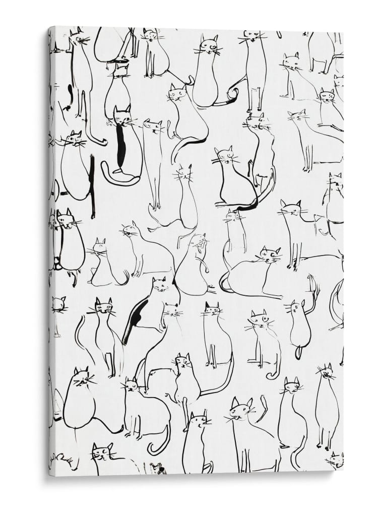 Bocetos de gatos solo líneas - DIEGO D L | Cuadro decorativo de Canvas Lab