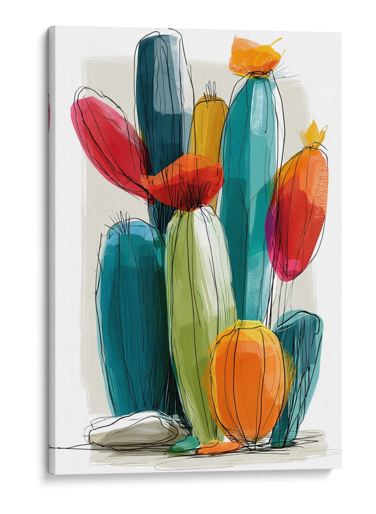 Cactus de colores I - DIEGO D L | Cuadro decorativo de Canvas Lab