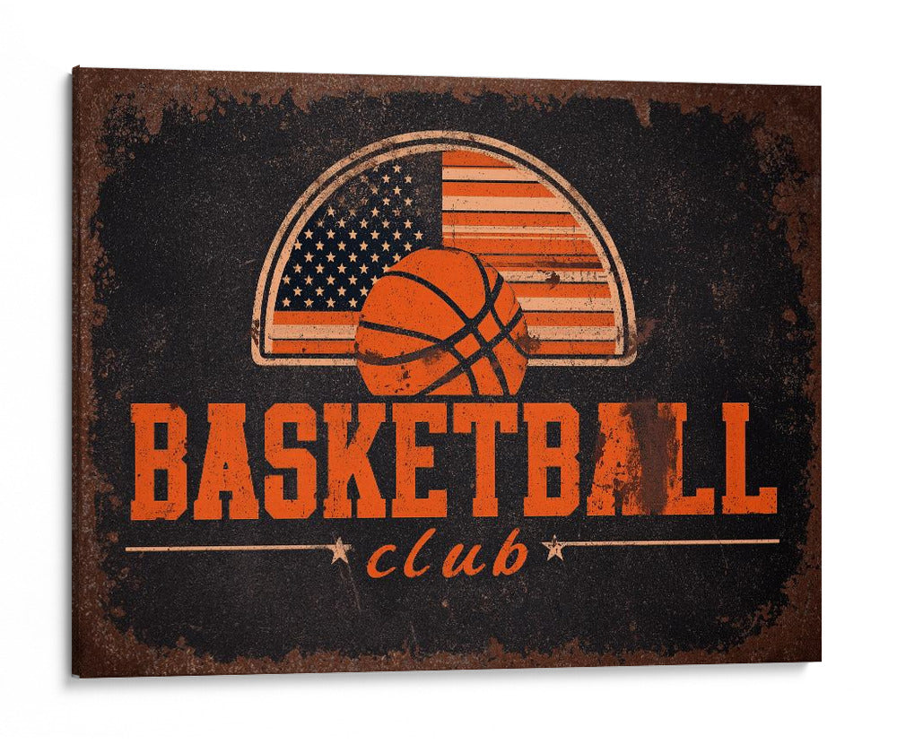 Vintage Basketball Club Flag - Fluidys Studio IV | Cuadro decorativo de Canvas Lab