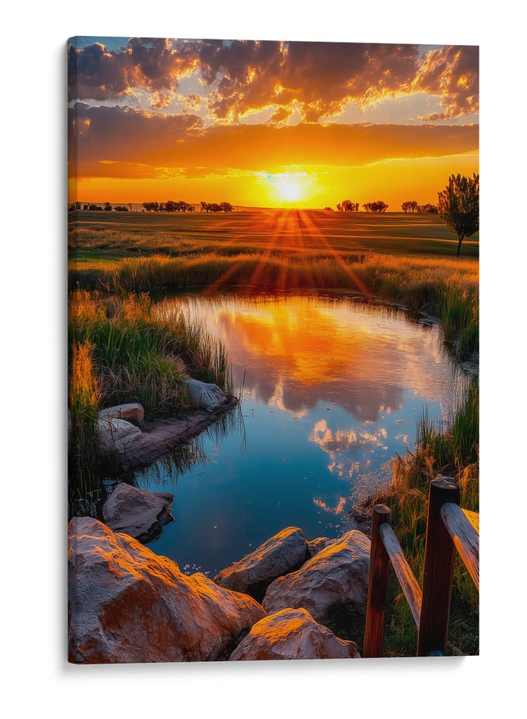 Horizonte Dorado - Puffy Design | Cuadro decorativo de Canvas Lab