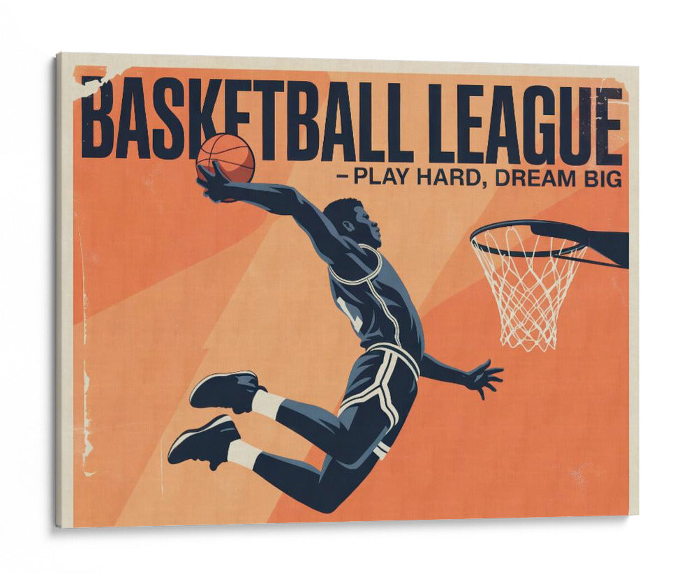 Cartel de arte pop vintage: Basketball League  - Andreas Magnusson | Cuadro decorativo de Canvas Lab