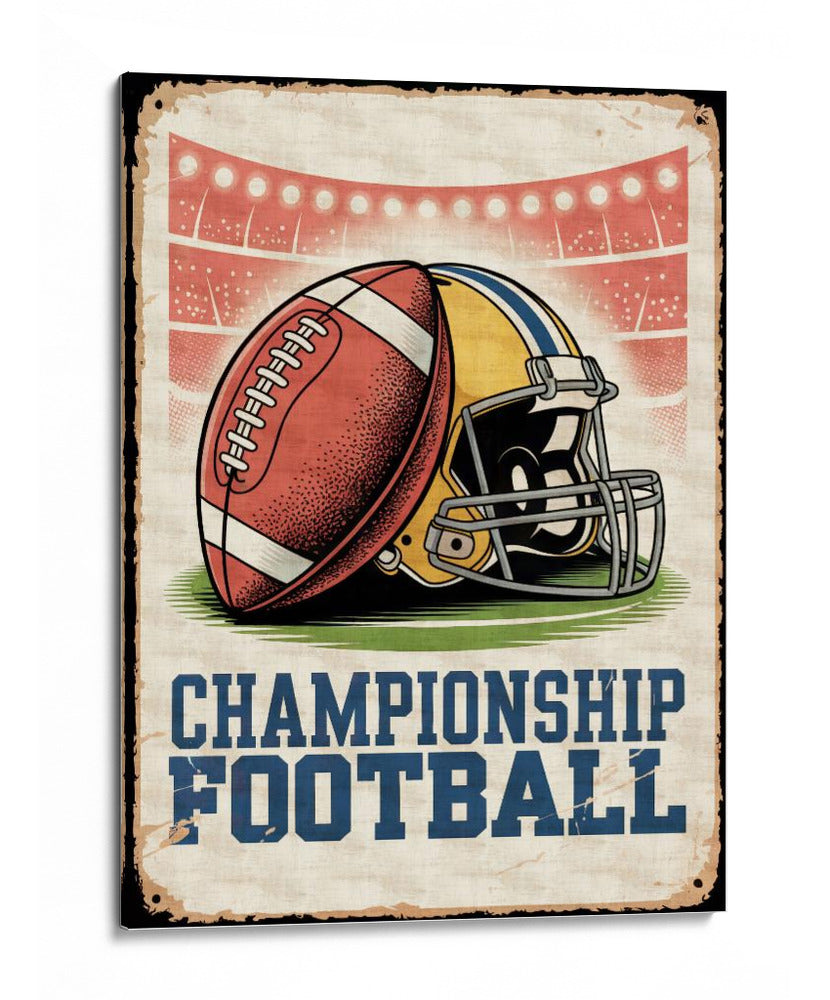 Escena de estadio vintage: Championship Football - Andreas Magnusson | Cuadro decorativo de Canvas Lab