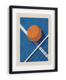 Perspectiva de cancha de tenis minimalista: pelota naranja y red - Daniel Coulmann | Cuadro decorativo de Canvas Lab