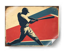 Arte deportivo clásico con bateador en acción - Fluidys Studio IV | Cuadro decorativo de Canvas Lab