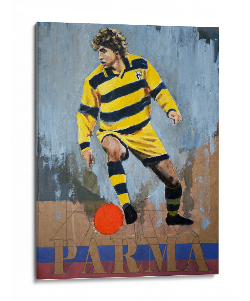 Jugador de fútbol con camiseta a rayas amarillas - David Diehl | Cuadro decorativo de Canvas Lab