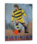 Jugador de fútbol con camiseta a rayas amarillas - David Diehl | Cuadro decorativo de Canvas Lab