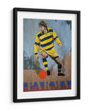 Jugador de fútbol con camiseta a rayas amarillas - David Diehl | Cuadro decorativo de Canvas Lab