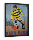 Jugador de fútbol con camiseta a rayas amarillas - David Diehl | Cuadro decorativo de Canvas Lab