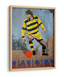 Jugador de fútbol con camiseta a rayas amarillas - David Diehl | Cuadro decorativo de Canvas Lab