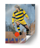 Jugador de fútbol con camiseta a rayas amarillas - David Diehl | Cuadro decorativo de Canvas Lab