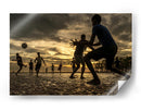 Partido de futbol al atardecer - Anisur Rahman | Cuadro decorativo de Canvas Lab