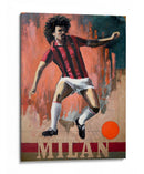Futbolista dinámico con camiseta a rayas rojas - David Diehl | Cuadro decorativo de Canvas Lab