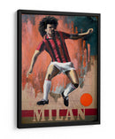 Futbolista dinámico con camiseta a rayas rojas - David Diehl | Cuadro decorativo de Canvas Lab