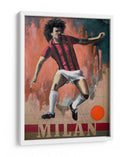 Futbolista dinámico con camiseta a rayas rojas - David Diehl | Cuadro decorativo de Canvas Lab