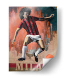 Futbolista dinámico con camiseta a rayas rojas - David Diehl | Cuadro decorativo de Canvas Lab