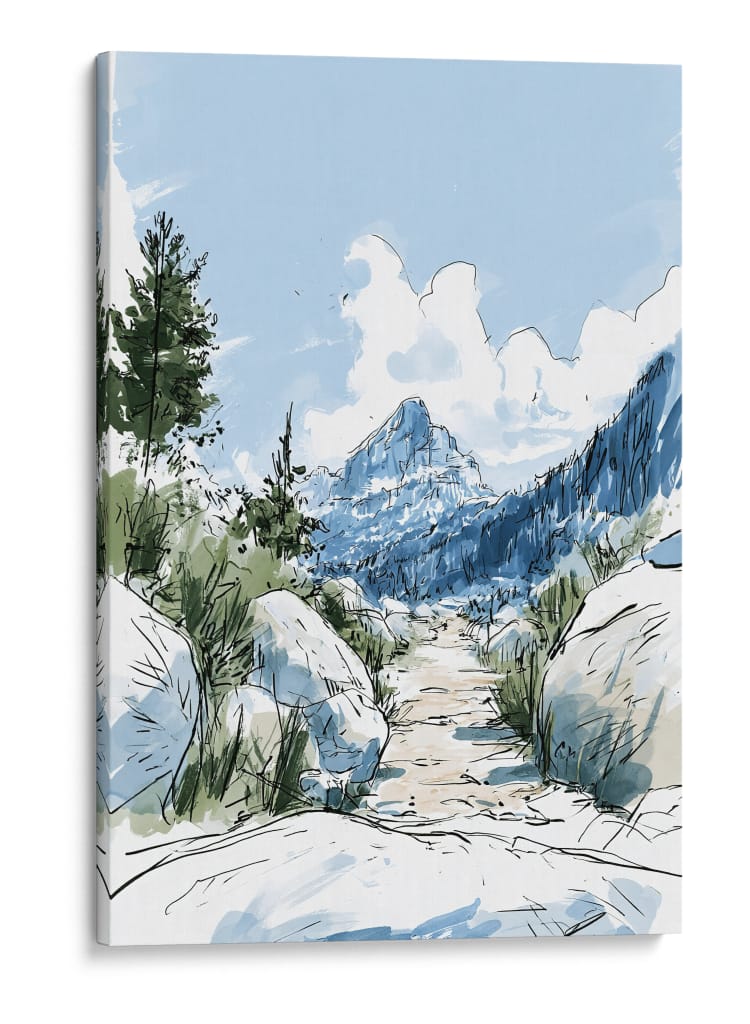 Montañas nevadas dibujo - DIEGO D L | Cuadro decorativo de Canvas Lab