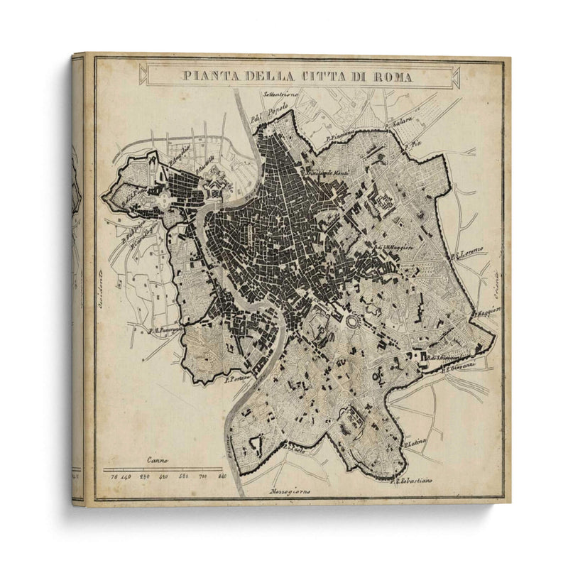 Plan De La Ciudad De Roma | Cuadro decorativo de Canvas Lab