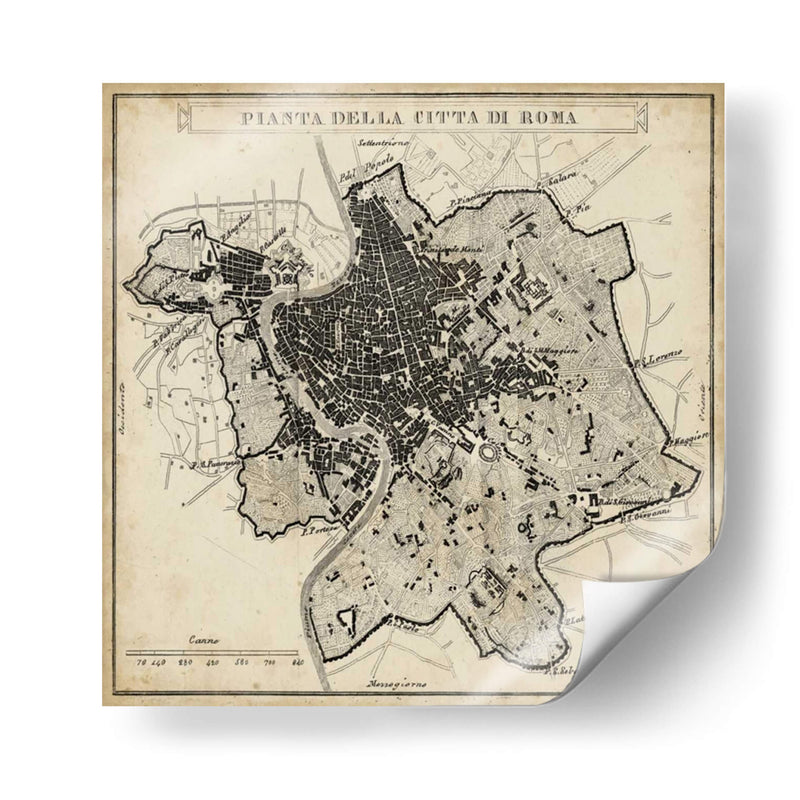 Plan De La Ciudad De Roma | Cuadro decorativo de Canvas Lab