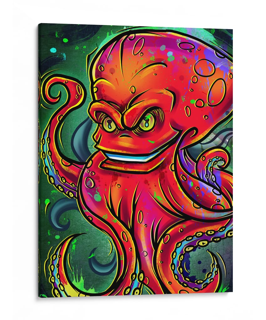 Kraken Carmesí - Sae Art | Cuadro decorativo de Canvas Lab