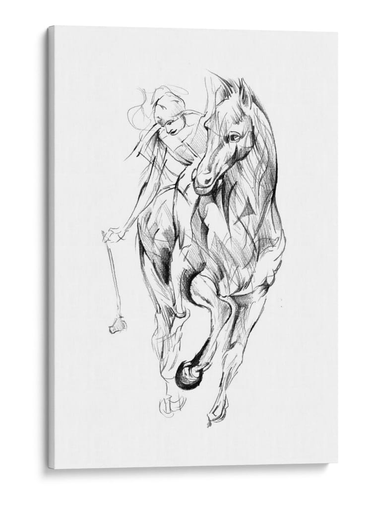 Boceto de jinete de caballo al galope - Kulik | Cuadro decorativo de Canvas Lab