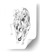 Boceto de jinete de caballo al galope - Kulik | Cuadro decorativo de Canvas Lab