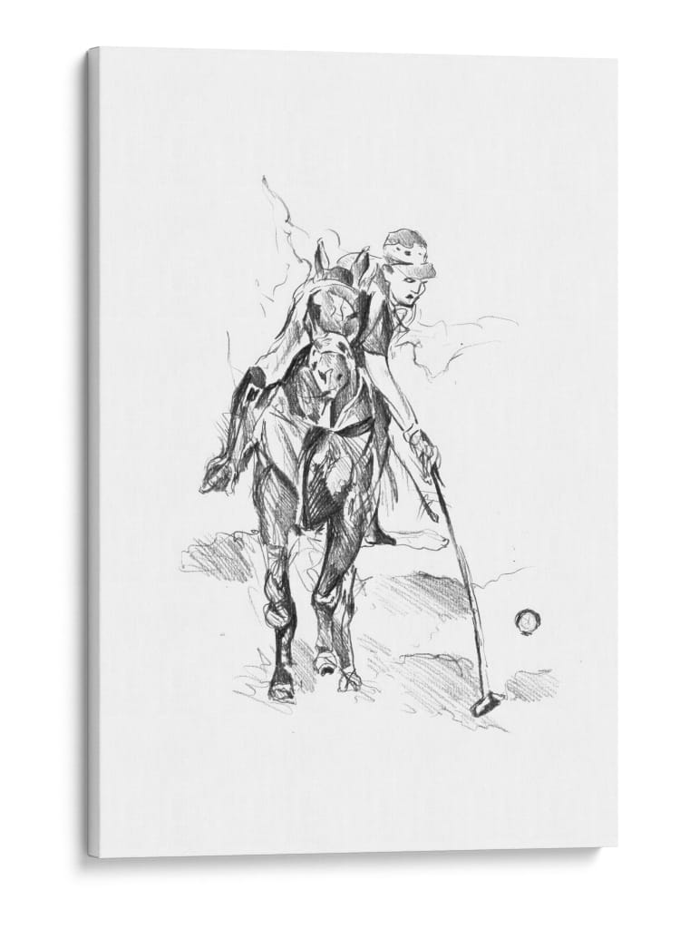 Boceto de jugador de polo dinámico - Kulik | Cuadro decorativo de Canvas Lab