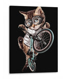 Acrobacia en moto con un gato genial - Adam Lawless | Cuadro decorativo de Canvas Lab