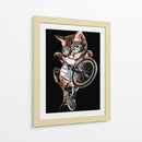 Acrobacia en moto con un gato genial - Adam Lawless | Cuadro decorativo de Canvas Lab