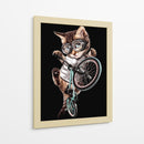Acrobacia en moto con un gato genial - Adam Lawless | Cuadro decorativo de Canvas Lab