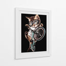 Acrobacia en moto con un gato genial - Adam Lawless | Cuadro decorativo de Canvas Lab