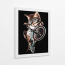 Acrobacia en moto con un gato genial - Adam Lawless | Cuadro decorativo de Canvas Lab