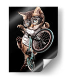Acrobacia en moto con un gato genial - Adam Lawless | Cuadro decorativo de Canvas Lab