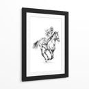 Dibujo dinámico de un caballo de carreras - Kulik | Cuadro decorativo de Canvas Lab