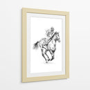 Dibujo dinámico de un caballo de carreras - Kulik | Cuadro decorativo de Canvas Lab