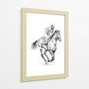 Dibujo dinámico de un caballo de carreras - Kulik | Cuadro decorativo de Canvas Lab