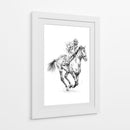 Dibujo dinámico de un caballo de carreras - Kulik | Cuadro decorativo de Canvas Lab