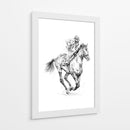 Dibujo dinámico de un caballo de carreras - Kulik | Cuadro decorativo de Canvas Lab