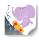 Elefante patinador feliz - Carla Daly | Cuadro decorativo de Canvas Lab